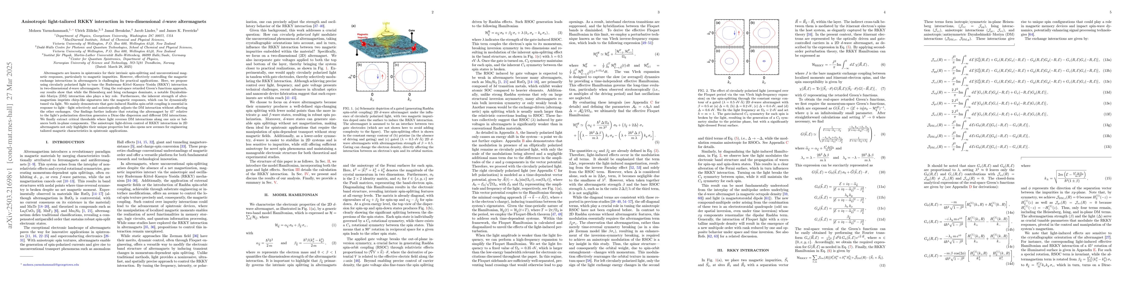Thumbnail for Anisotropic light-tailored RKKY interaction in two-dimensional $d$-wave
  altermagnets