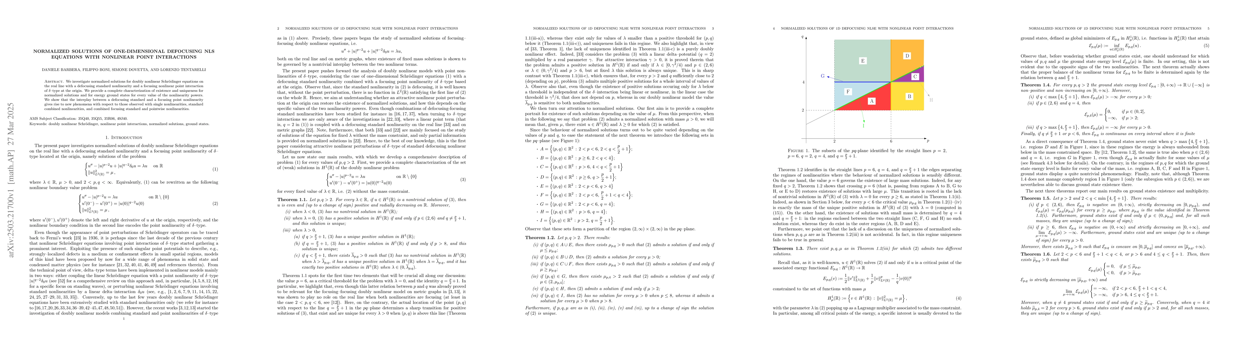 Thumbnail for Normalized solutions of one-dimensional defocusing NLS equations with
  nonlinear point interactions