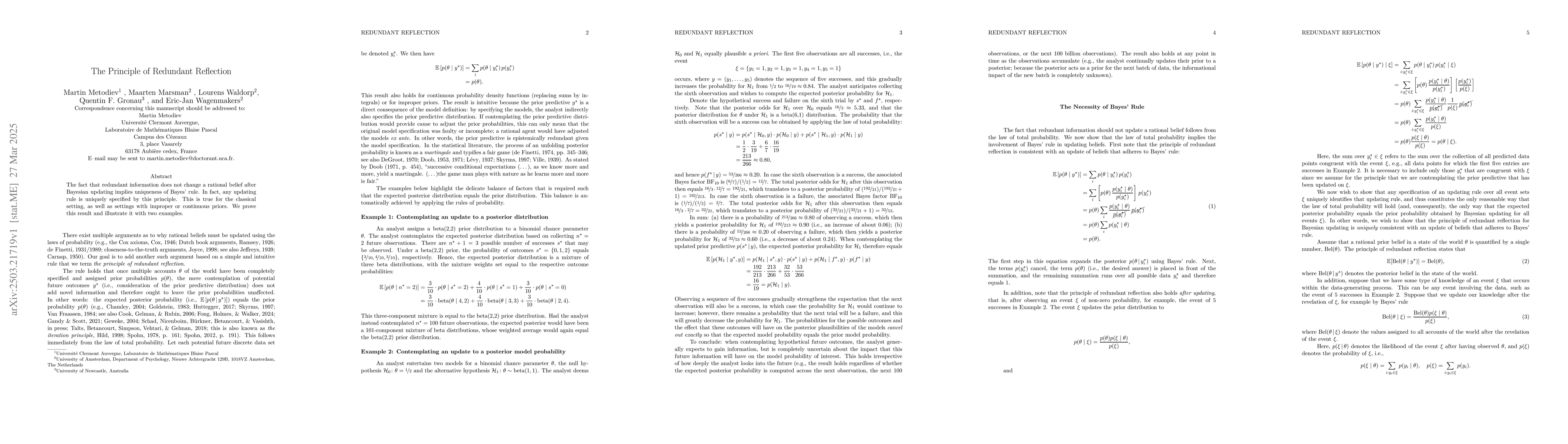 Thumbnail for The Principle of Redundant Reflection