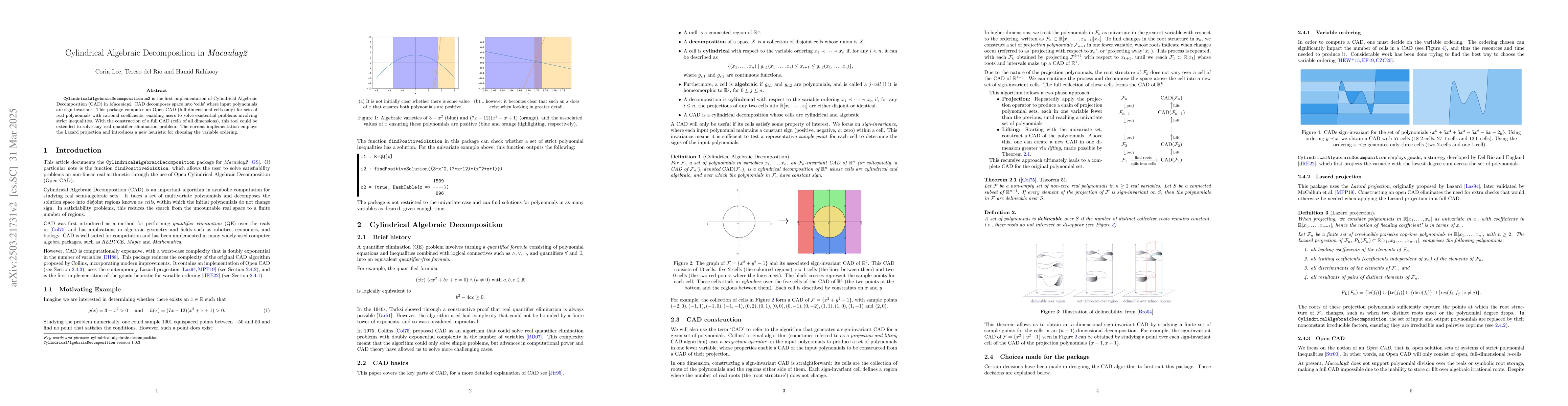 Thumbnail for Cylindrical Algebraic Decomposition in Macaulay2