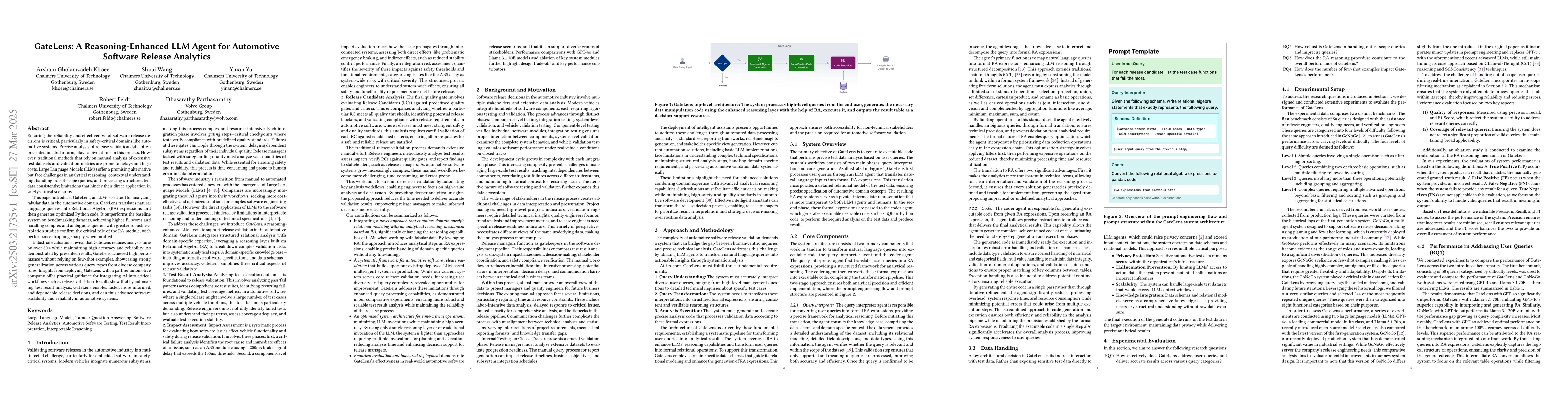 Thumbnail for GateLens: A Reasoning-Enhanced LLM Agent for Automotive Software Release
  Analytics