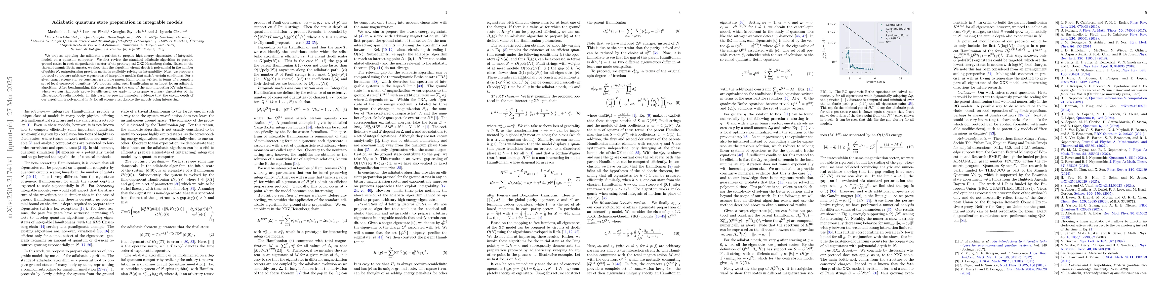 Thumbnail for Adiabatic quantum state preparation in integrable models
