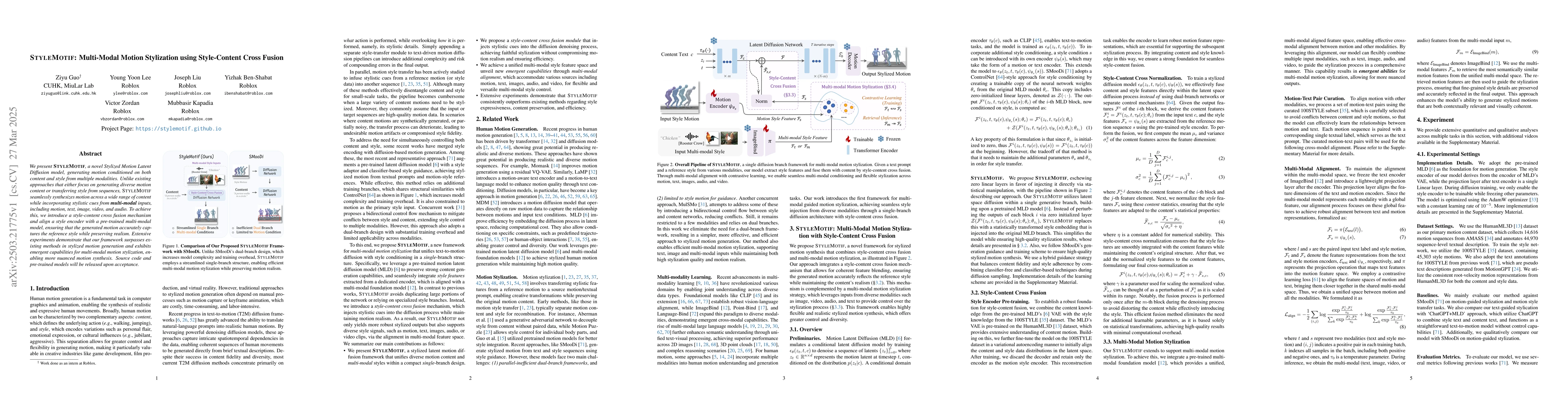 Thumbnail for StyleMotif: Multi-Modal Motion Stylization using Style-Content Cross
  Fusion