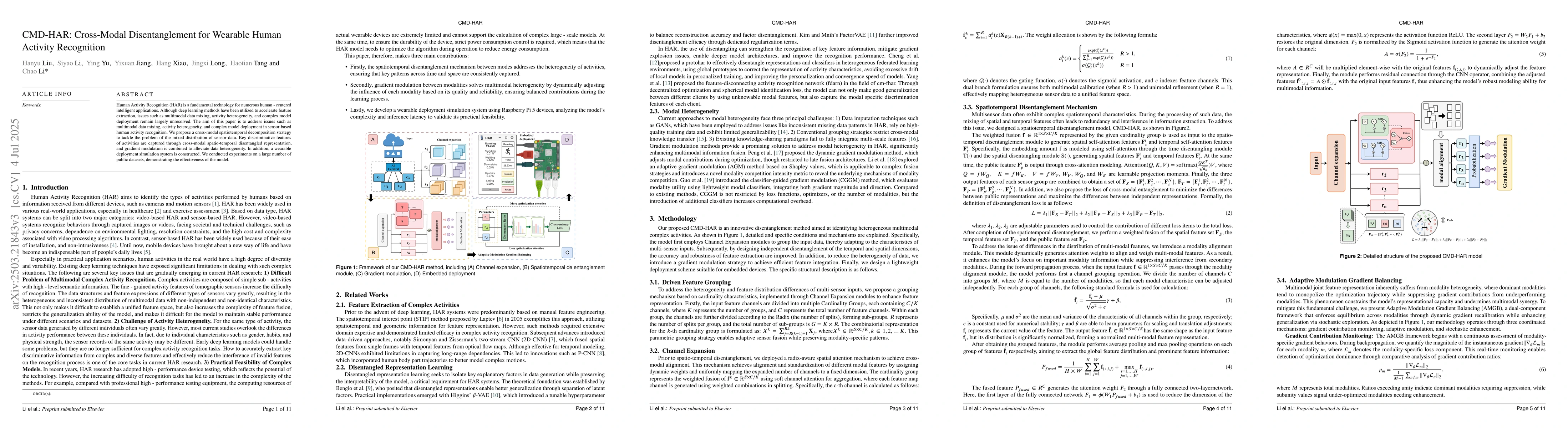 Thumbnail for CMD-HAR: Cross-Modal Disentanglement for Wearable Human Activity
  Recognition