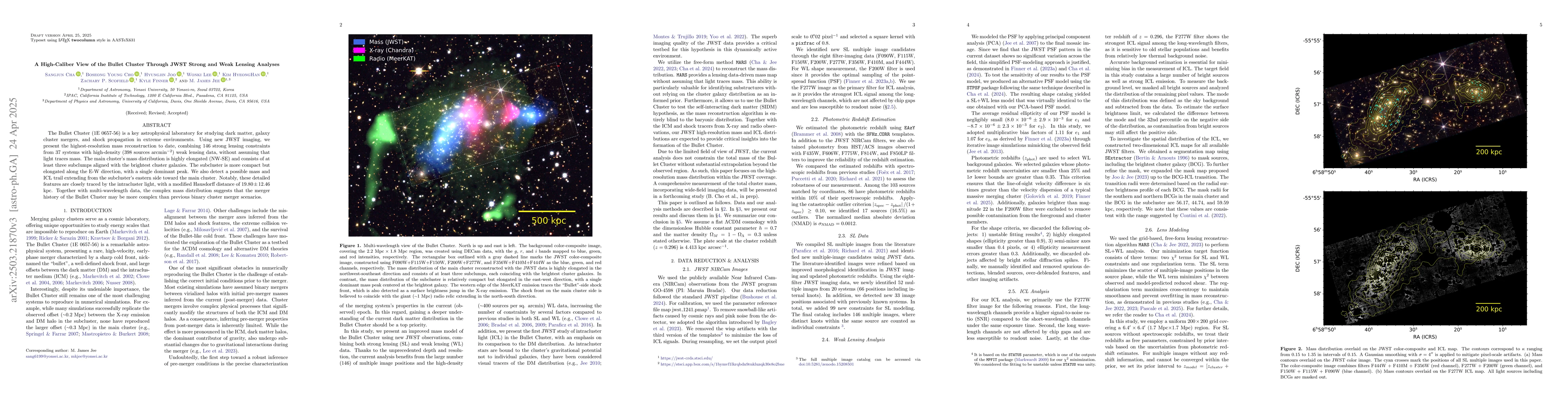 Thumbnail for A High-Caliber View of the Bullet Cluster Through JWST Strong and Weak
  Lensing Analyses