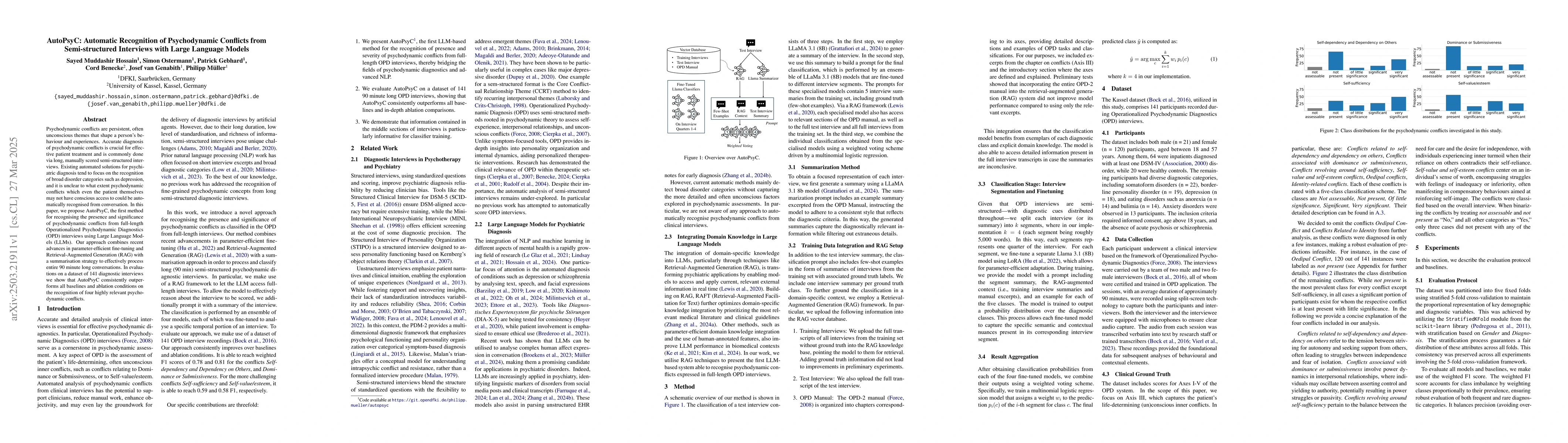 Thumbnail for AutoPsyC: Automatic Recognition of Psychodynamic Conflicts from
  Semi-structured Interviews with Large Language Models