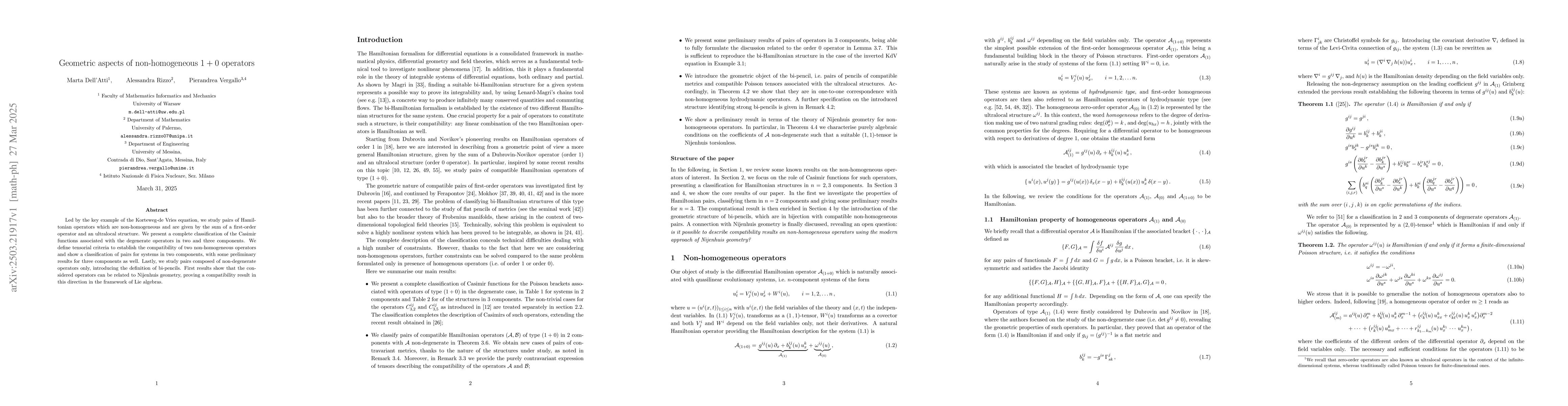 Thumbnail for Geometric aspects of non-homogeneous 1+0 operators