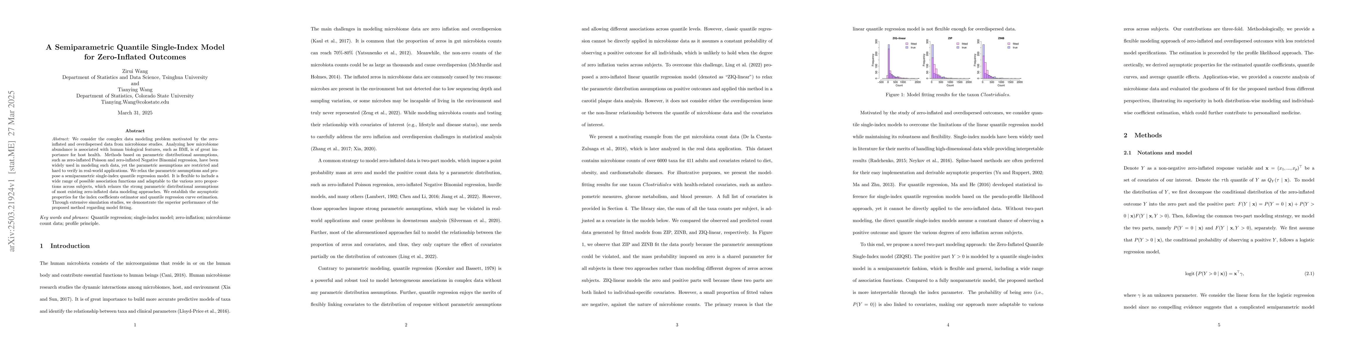 Thumbnail for A Semiparametric Quantile Single-Index Model for Zero-Inflated Outcomes