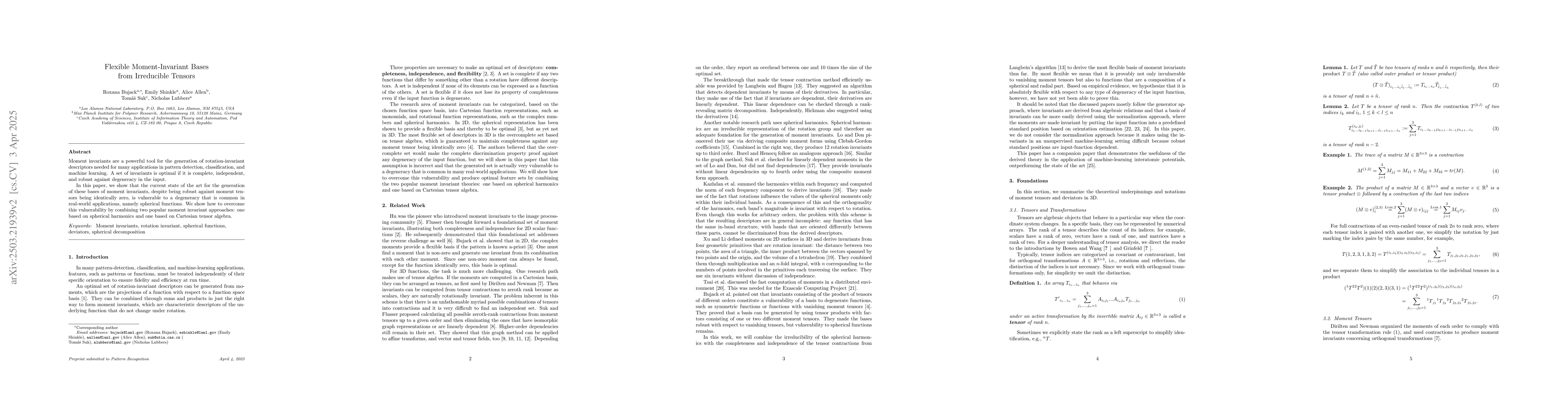 Thumbnail for Flexible Moment-Invariant Bases from Irreducible Tensors
