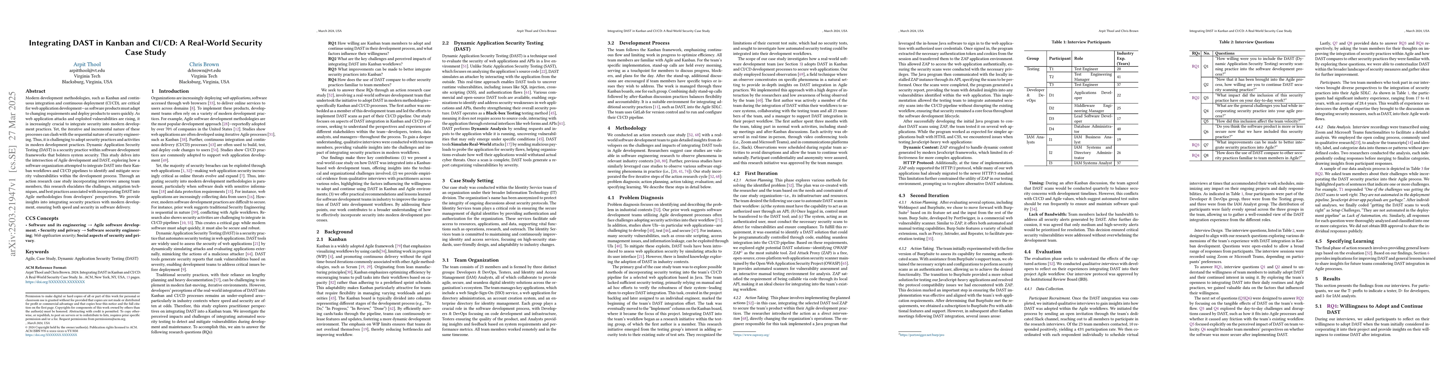 Thumbnail for Integrating DAST in Kanban and CI/CD: A Real World Security Case Study