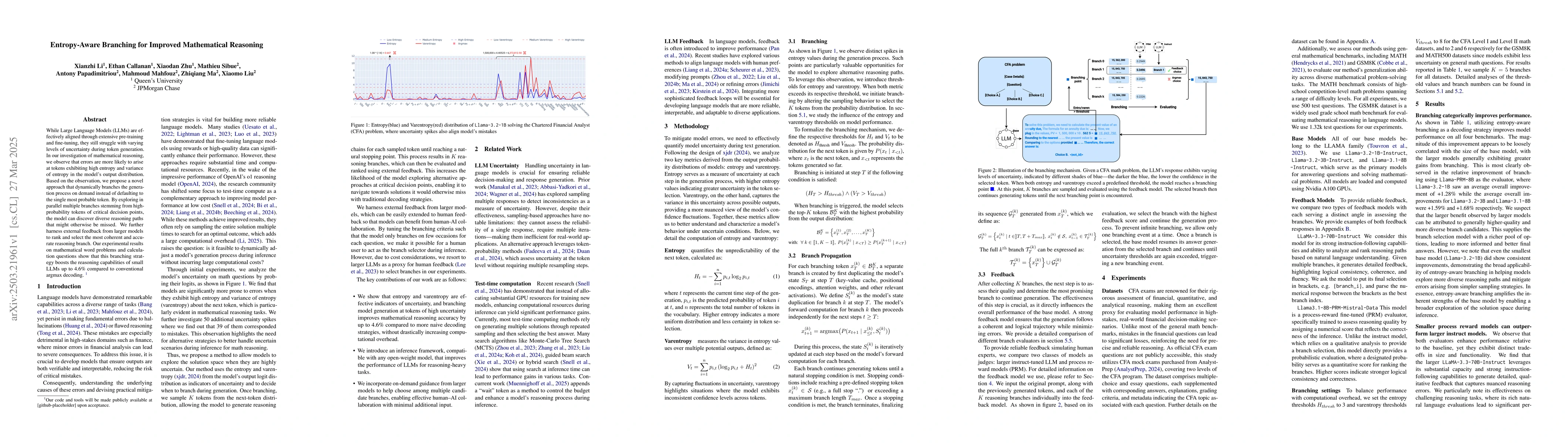 Thumbnail for Entropy-Aware Branching for Improved Mathematical Reasoning