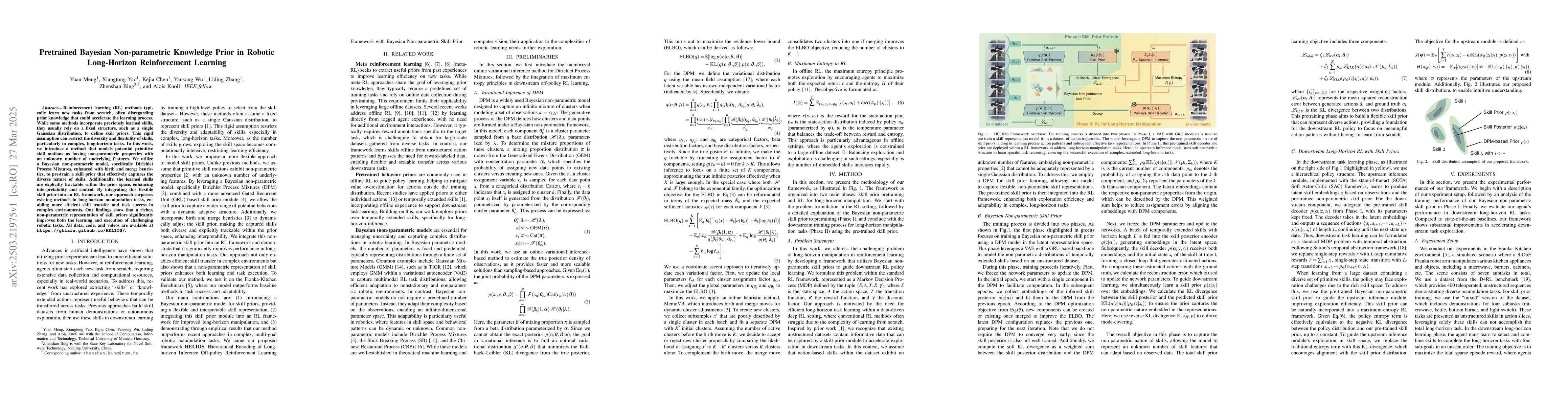 Thumbnail for Pretrained Bayesian Non-parametric Knowledge Prior in Robotic
  Long-Horizon Reinforcement Learning