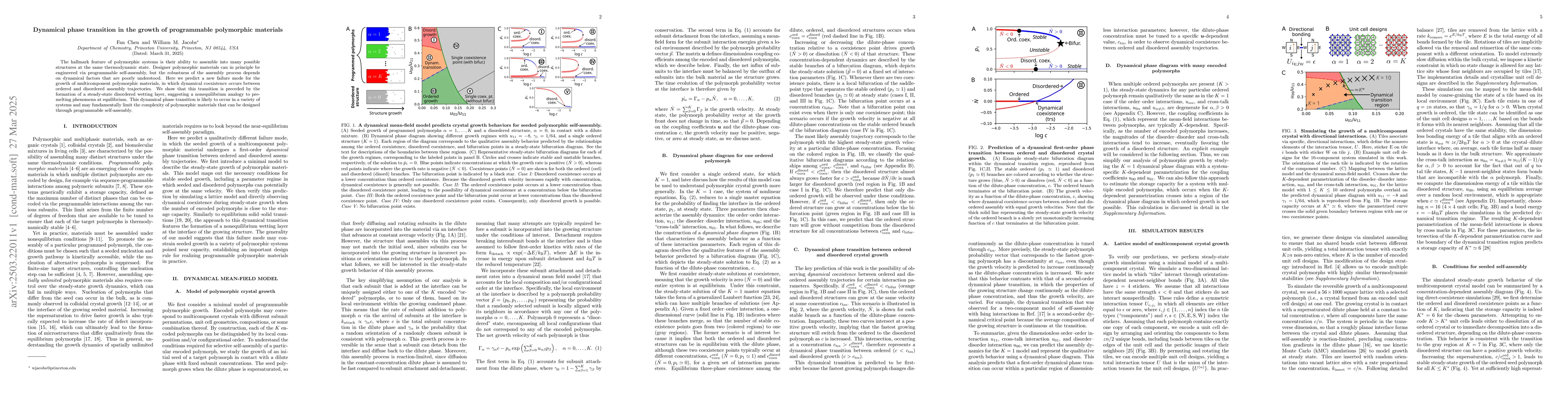 Thumbnail for Dynamical phase transition in the growth of programmable polymorphic
  materials