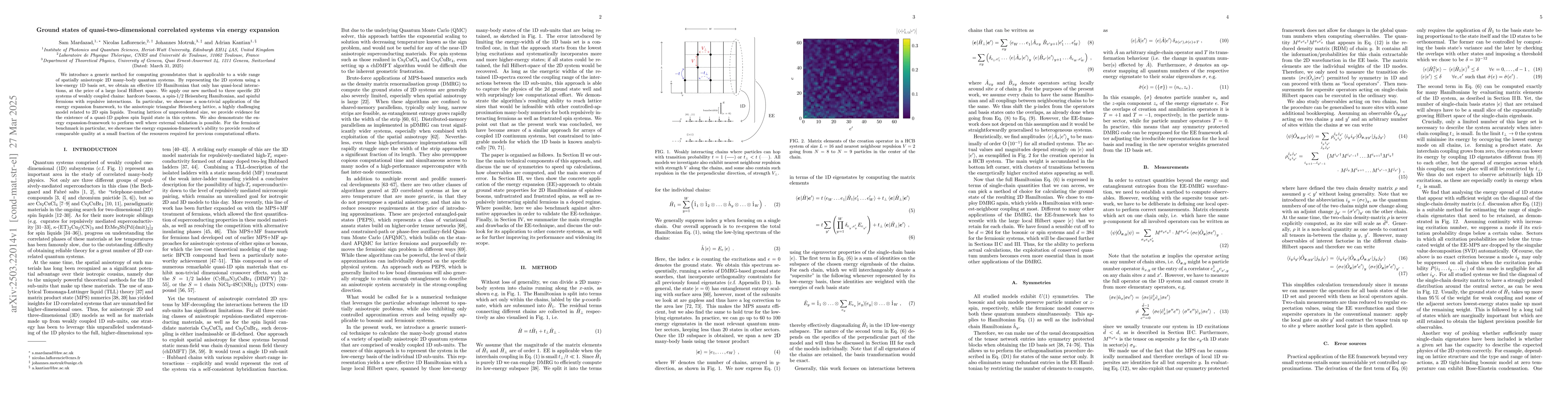 Thumbnail for Ground states of quasi-two-dimensional correlated systems via energy
  expansion