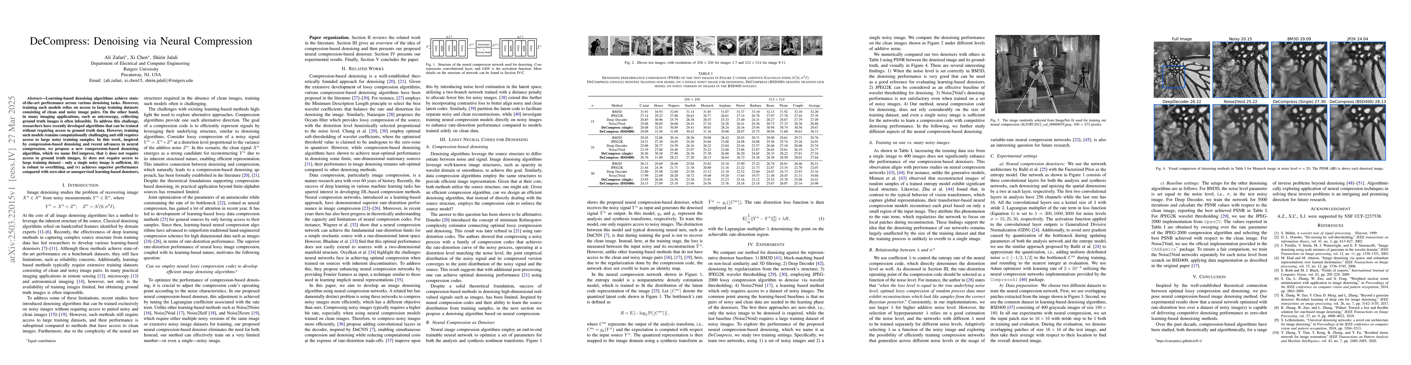 Thumbnail for DeCompress: Denoising via Neural Compression