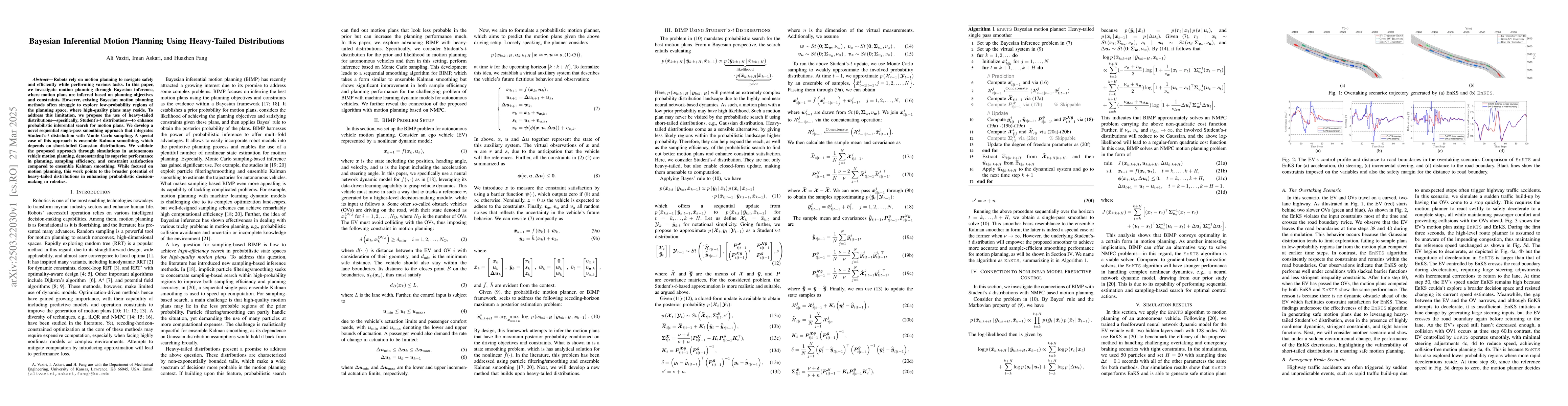 Thumbnail for Bayesian Inferential Motion Planning Using Heavy-Tailed Distributions