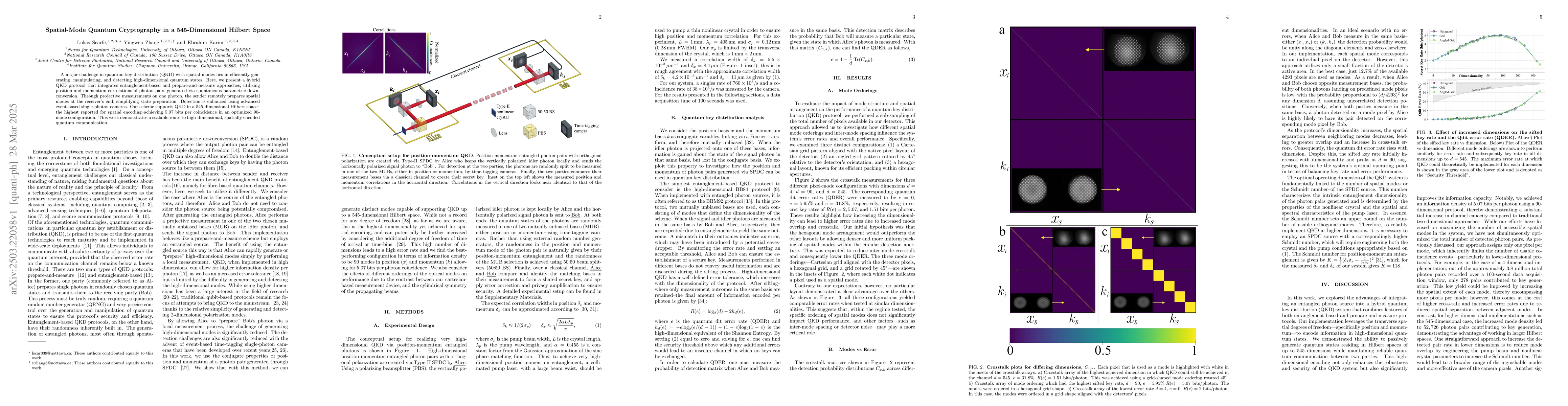 Thumbnail for Spatial-Mode Quantum Cryptography in a 545-Dimensional Hilbert Space