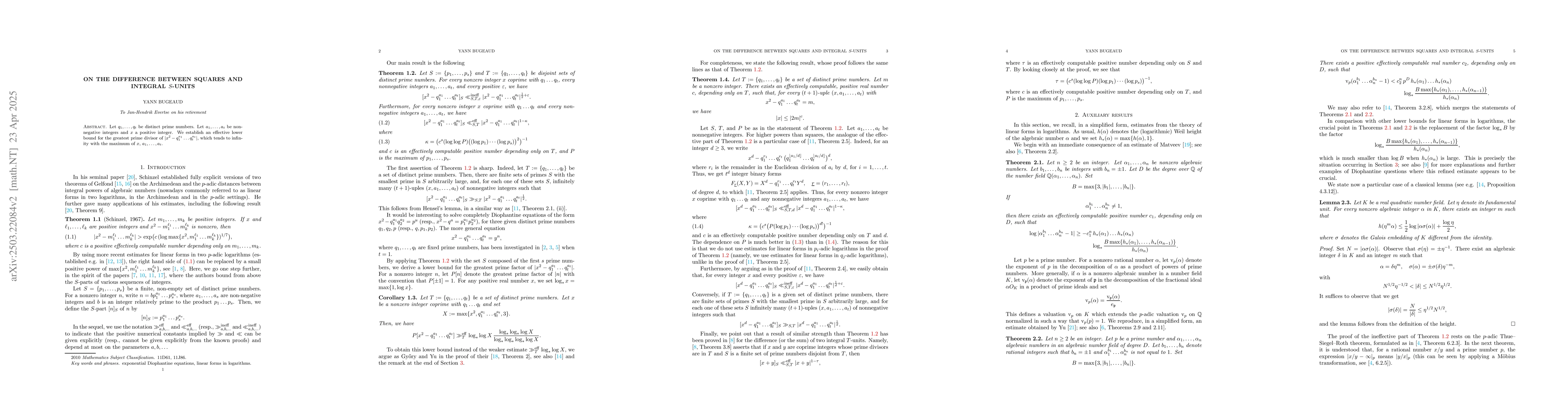 Thumbnail for On the difference between squares and integral $S$-units