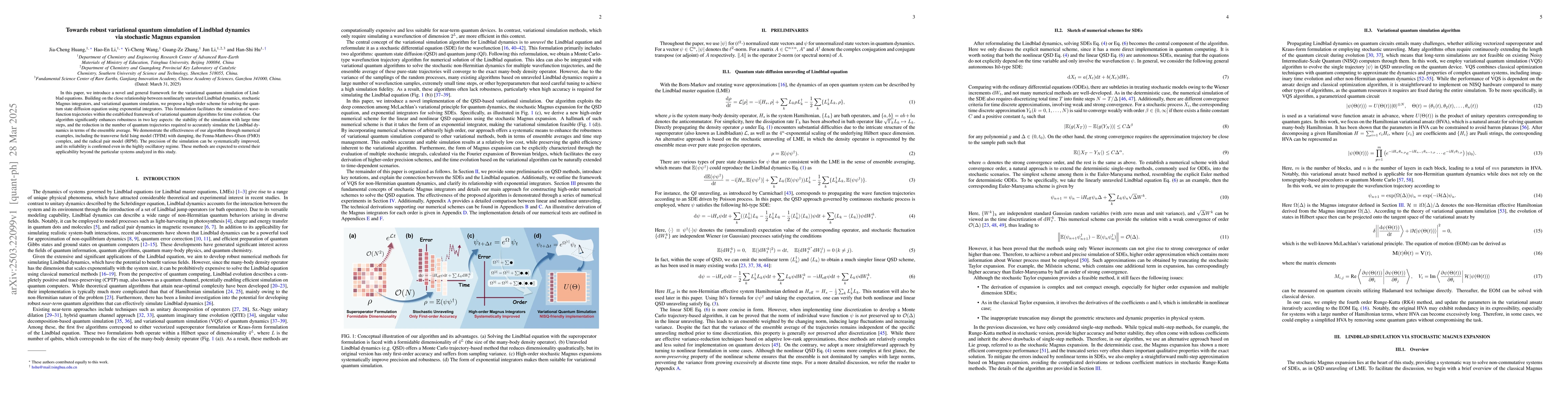 Thumbnail for Towards robust variational quantum simulation of Lindblad dynamics via
  stochastic Magnus expansion