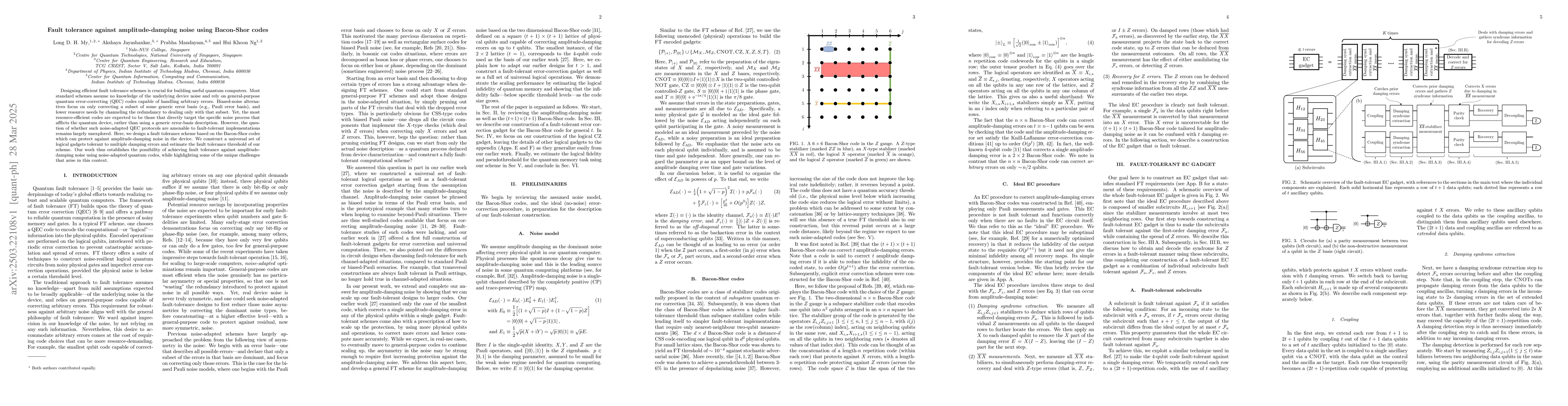 Thumbnail for Fault tolerance against amplitude-damping noise using Bacon-Shor codes