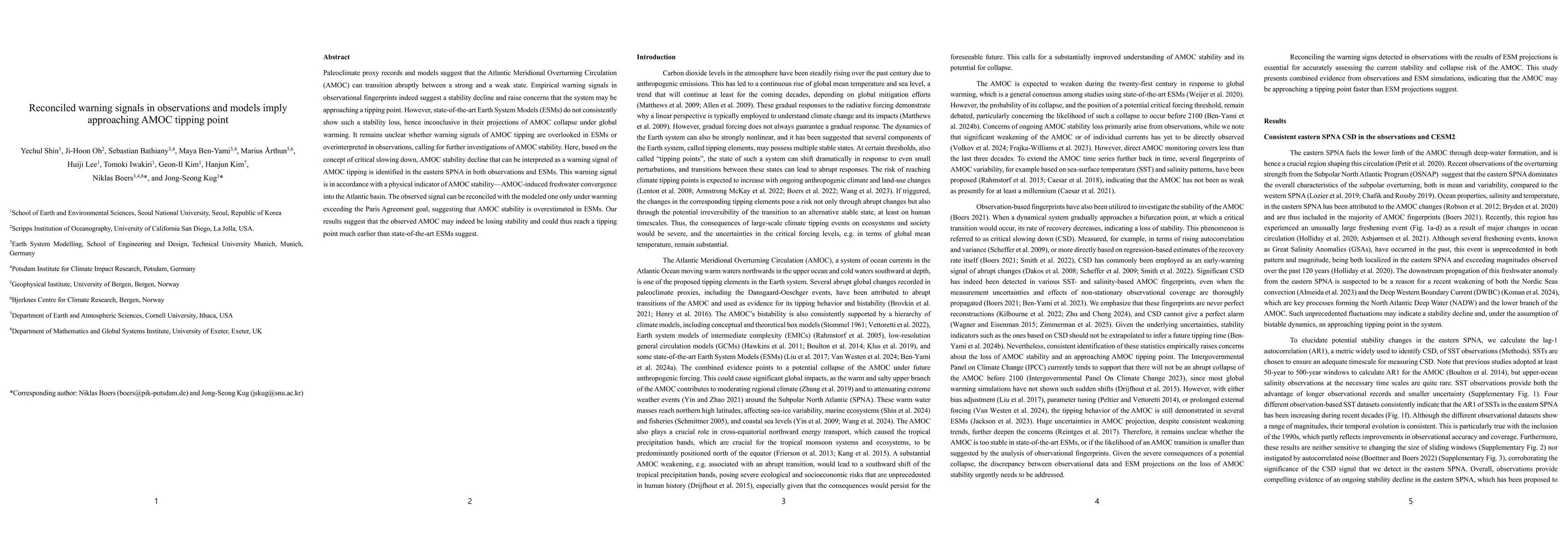 Thumbnail for Reconciled warning signals in observations and models imply approaching
  AMOC tipping point