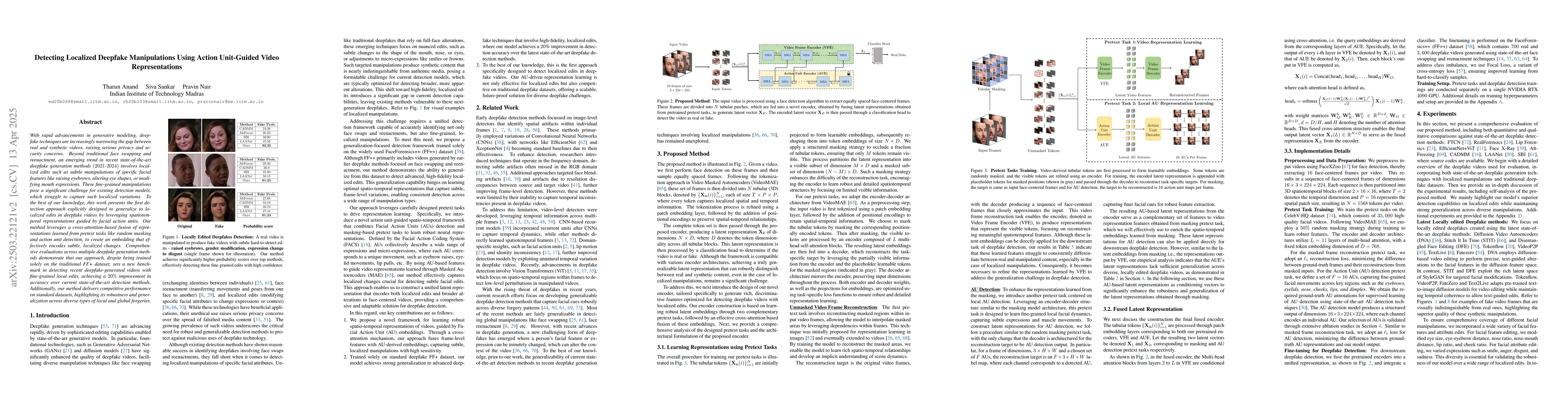 Thumbnail for Detecting Localized Deepfake Manipulations Using Action Unit-Guided
  Video Representations
