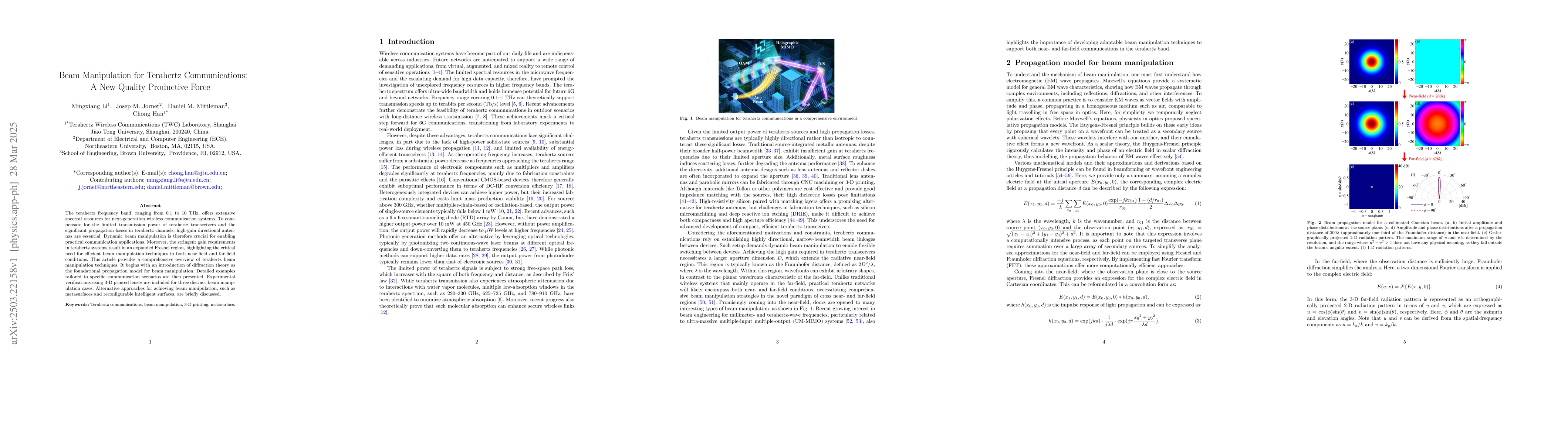 Thumbnail for Beam Manipulation for Terahertz Communications: A New Quality Productive
  Force