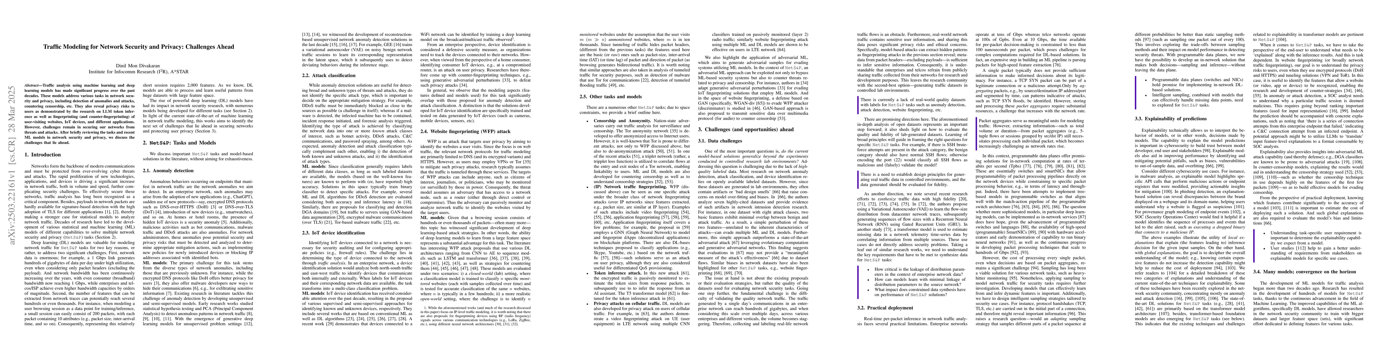 Thumbnail for Traffic Modeling for Network Security and Privacy: Challenges Ahead