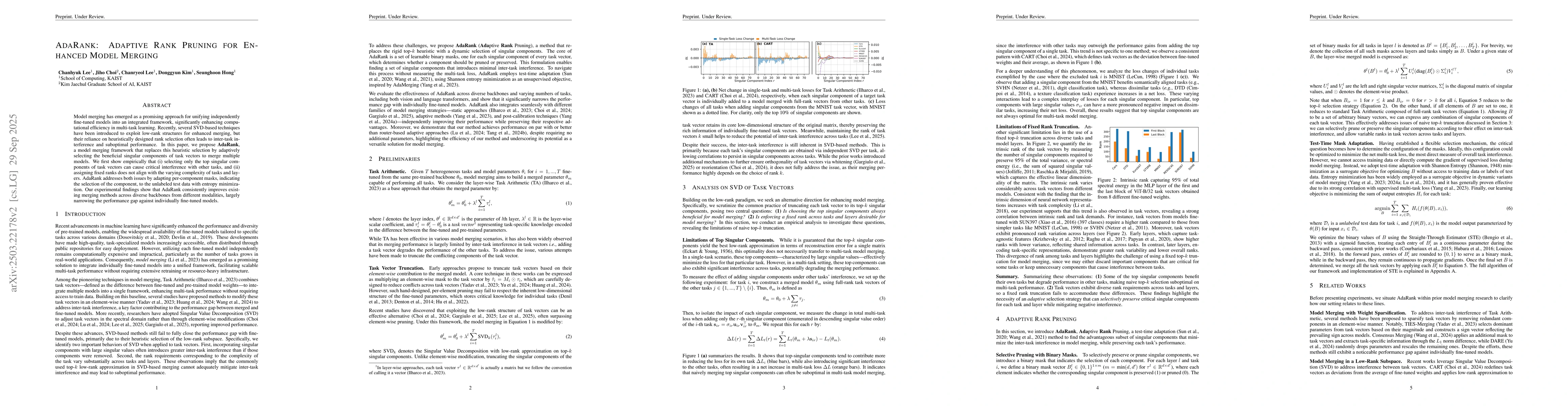 Thumbnail for AdaRank: Adaptive Rank Pruning for Enhanced Model Merging