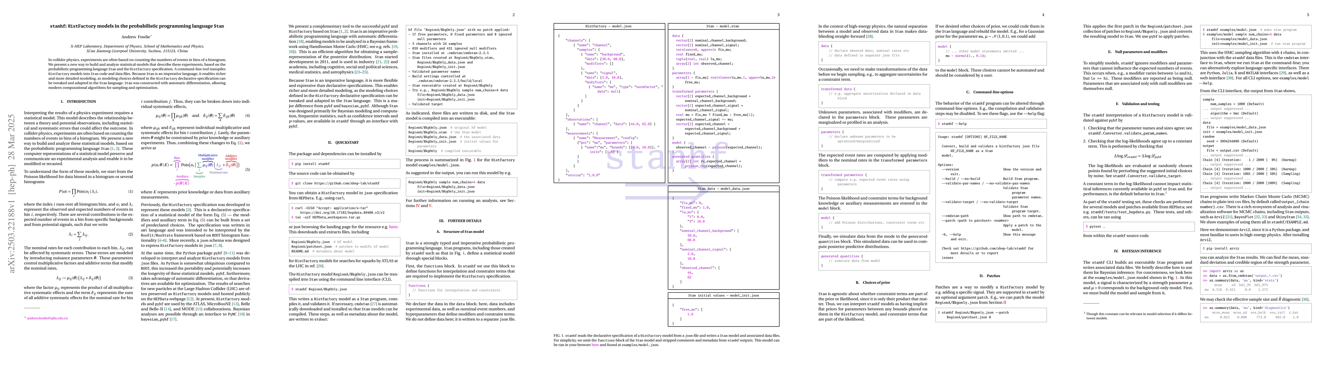 Thumbnail for stanhf: HistFactory models in the probabilistic programming language
  Stan