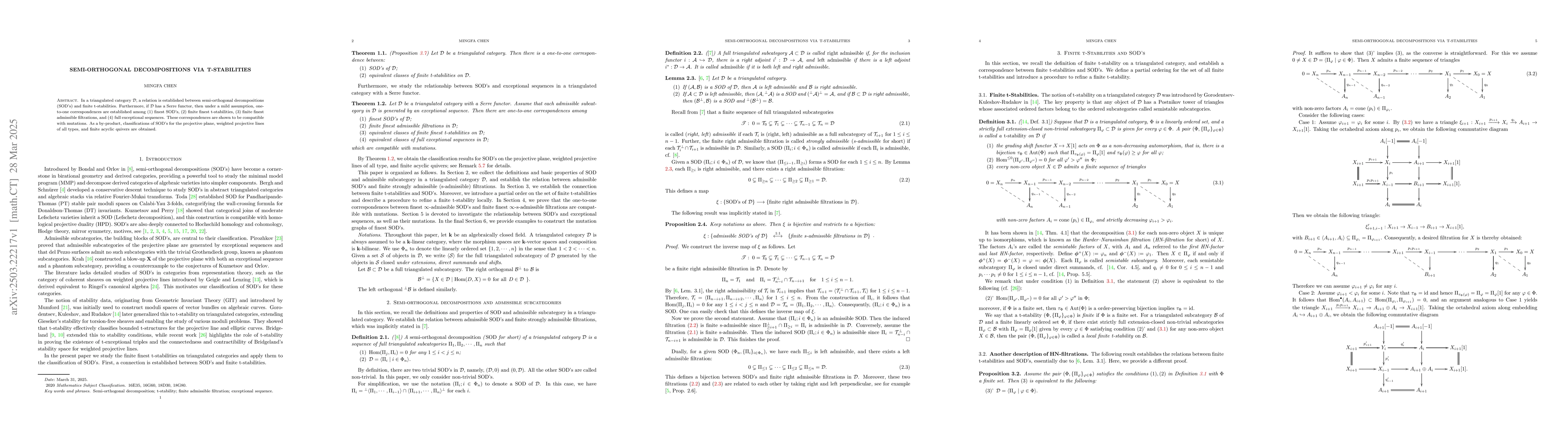 Thumbnail for Semi-orthogonal decompositions via t-stabilities