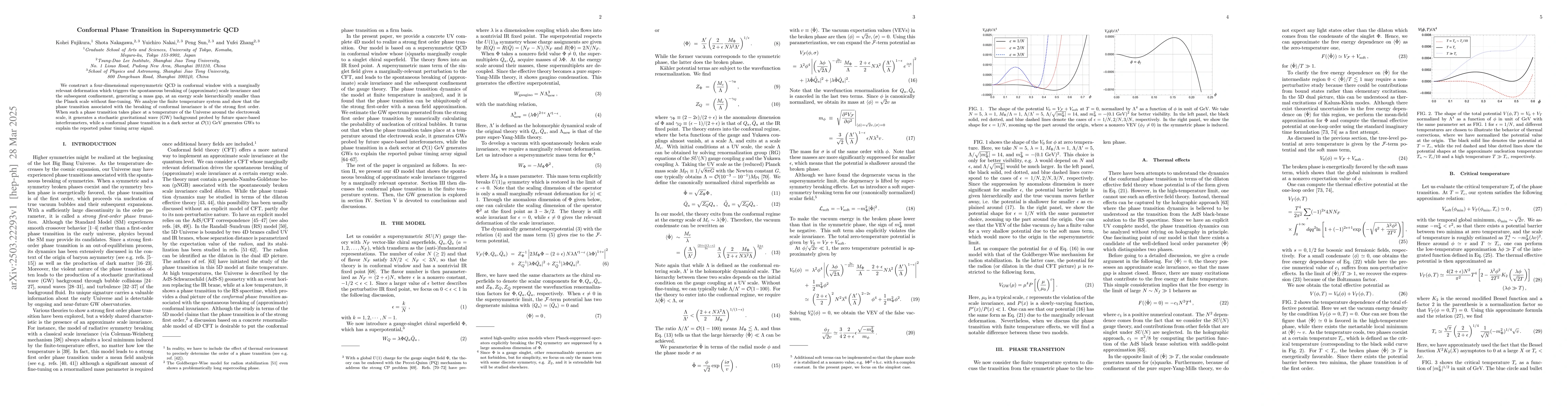 Thumbnail for Conformal Phase Transition in Supersymmetric QCD