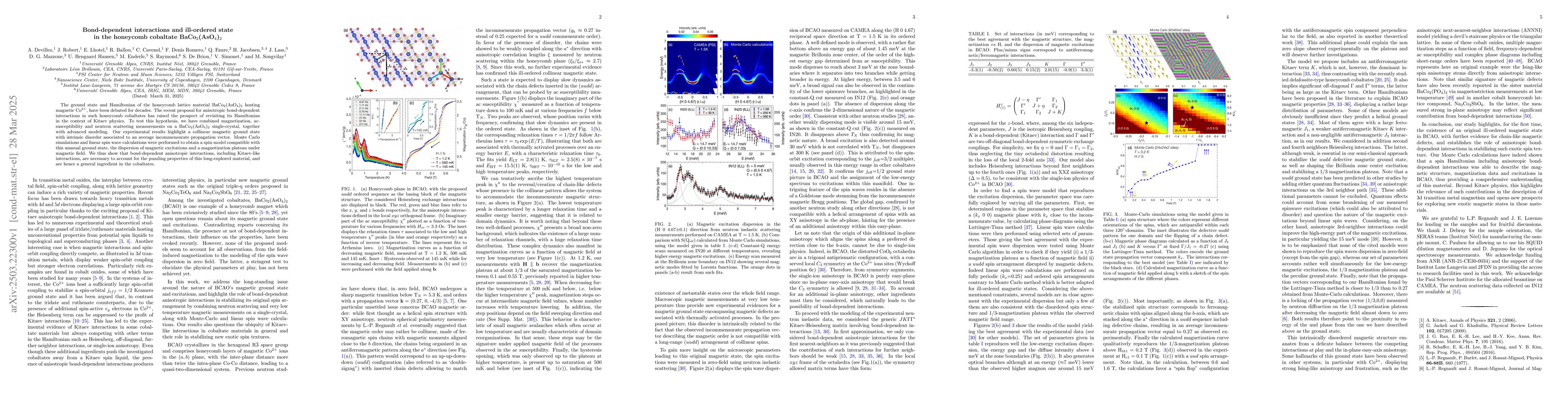 Thumbnail for Bond-dependent interactions and ill-ordered state in the honeycomb
  cobaltate BaCo$_2$(AsO$_4$)$_2$
