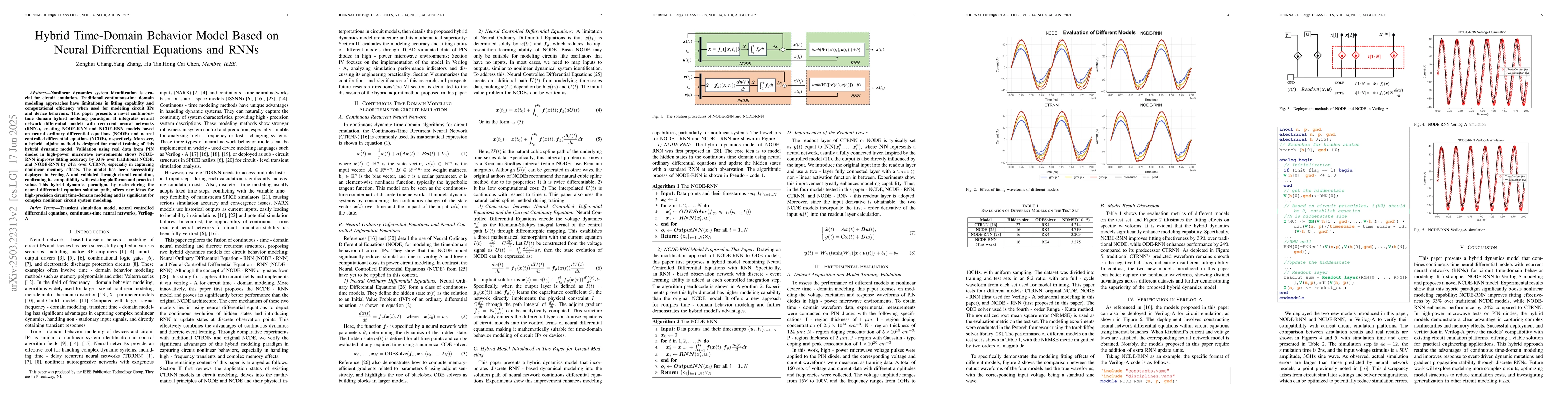 Thumbnail for Hybrid Time-Domain Behavior Model Based on Neural Differential Equations
  and RNNs