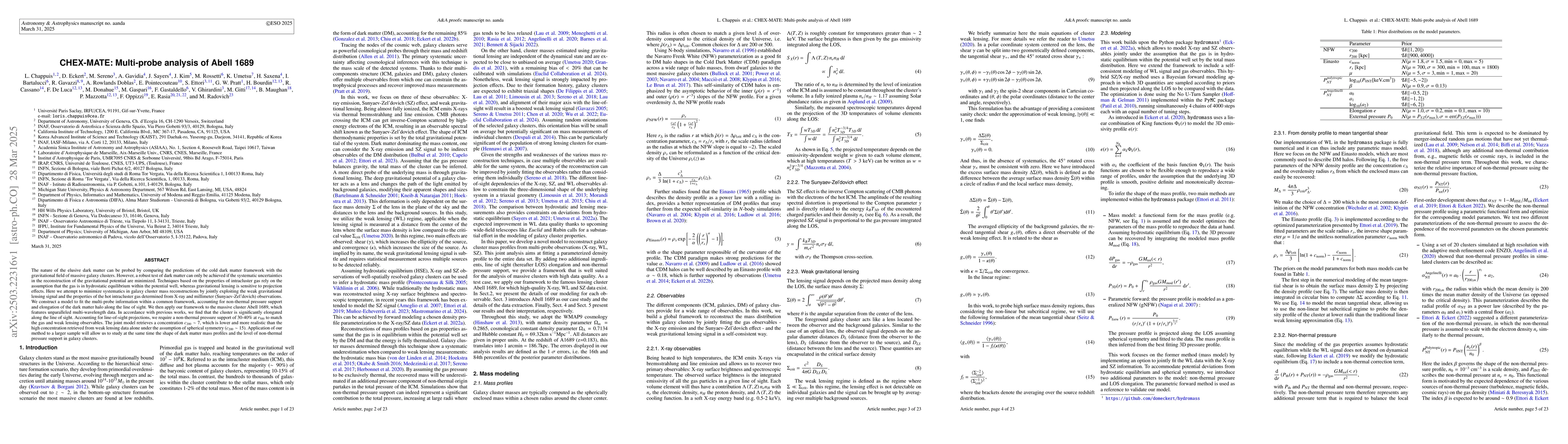 Thumbnail for CHEX-MATE: Multi-probe analysis of Abell 1689
