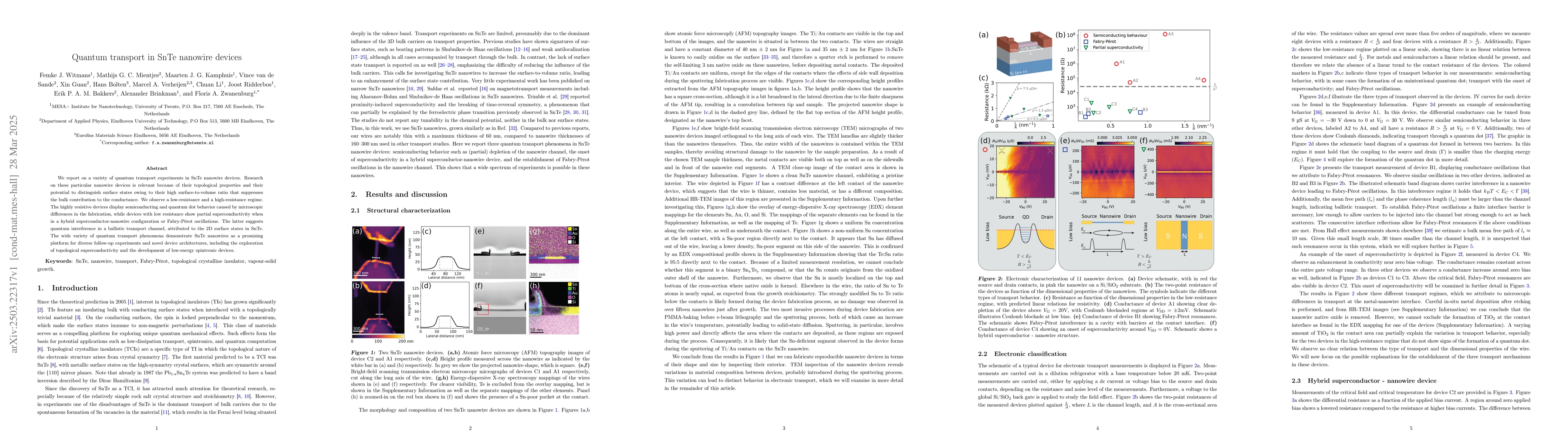 Thumbnail for Quantum transport in SnTe nanowire devices