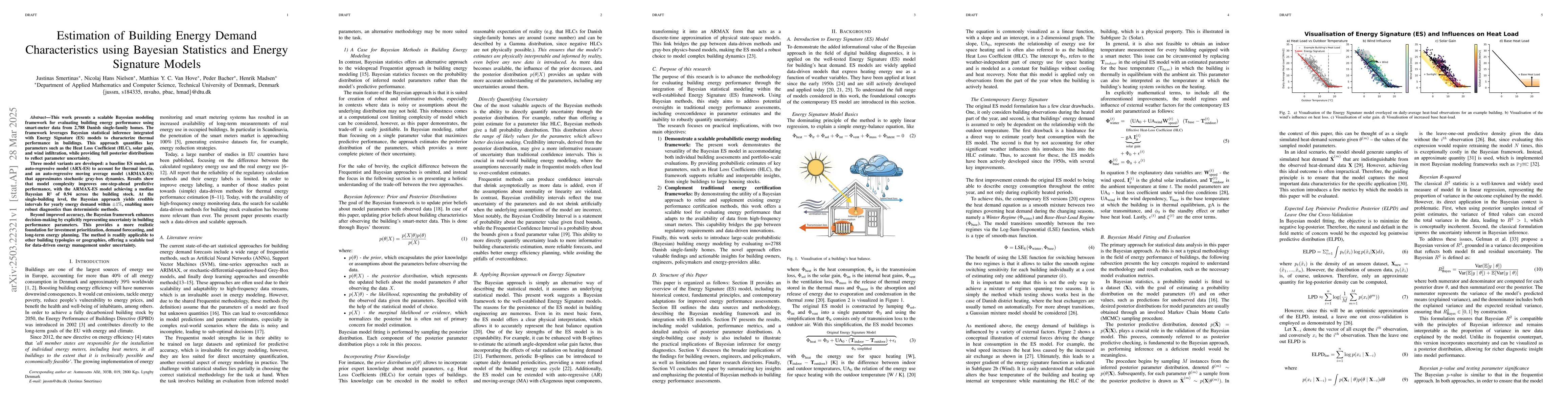 Thumbnail for Estimation of Building Energy Demand Characteristics using Bayesian
  Statistics and Energy Signature Models