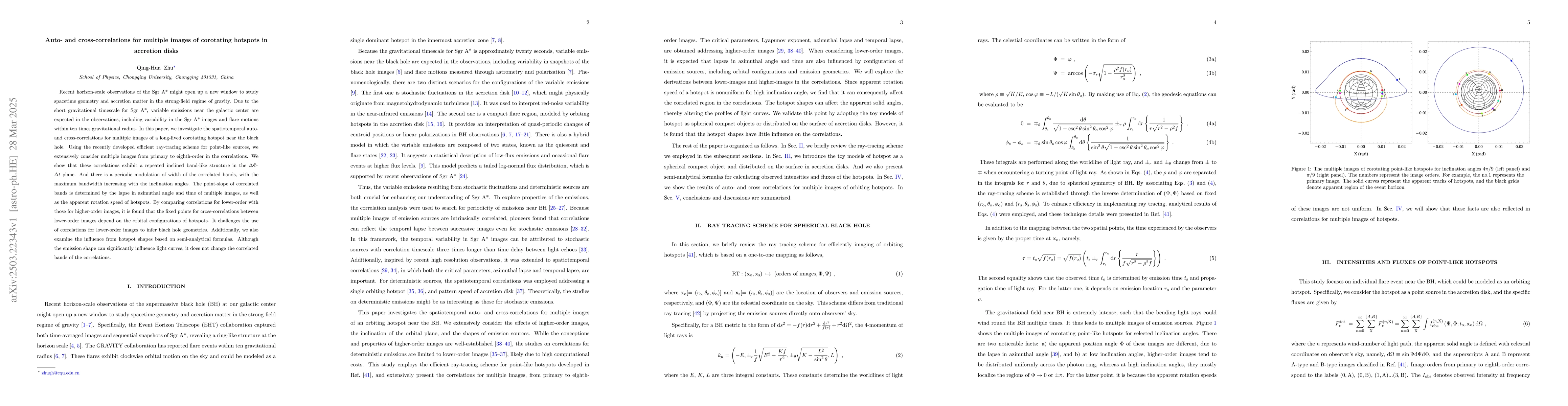 Thumbnail for Auto- and cross-correlations for multiple images of corotating hotspots
  in accretion disks