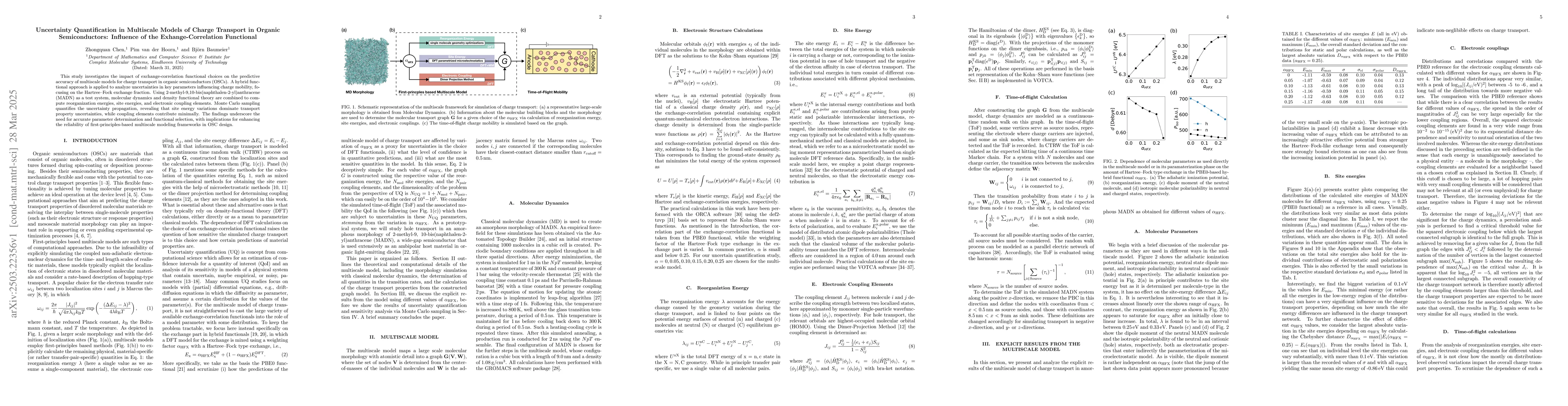 Thumbnail for Uncertainty Quantification in Multiscale Models of Charge Transport in
  Organic Semiconductors: Influence of the Exhange-Correlation Functional