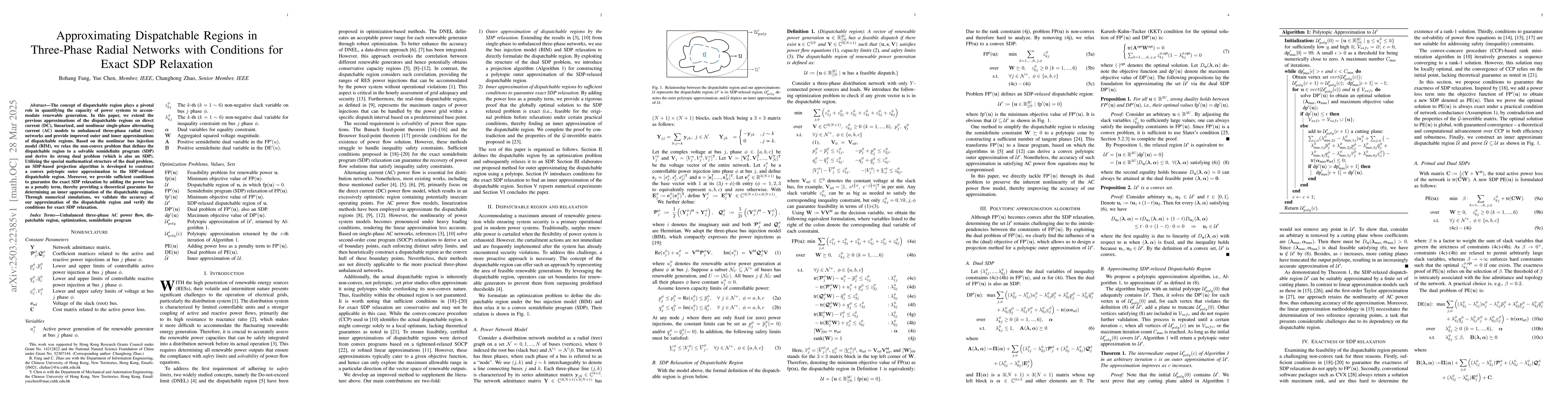 Thumbnail for Approximating Dispatchable Regions in Three-Phase Radial Networks with
  Conditions for Exact SDP Relaxation
