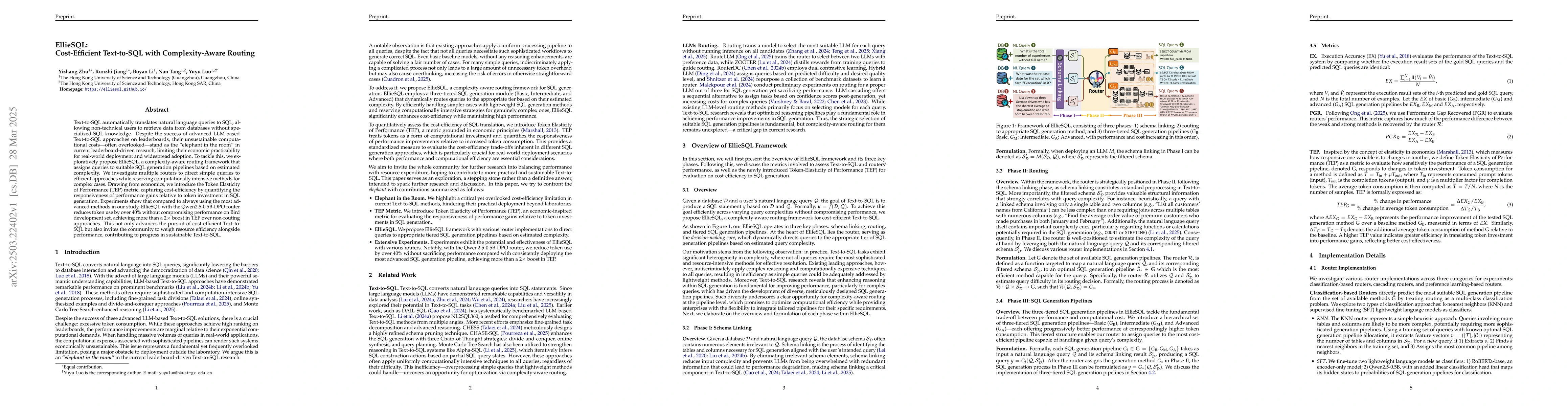 Thumbnail for EllieSQL: Cost-Efficient Text-to-SQL with Complexity-Aware Routing