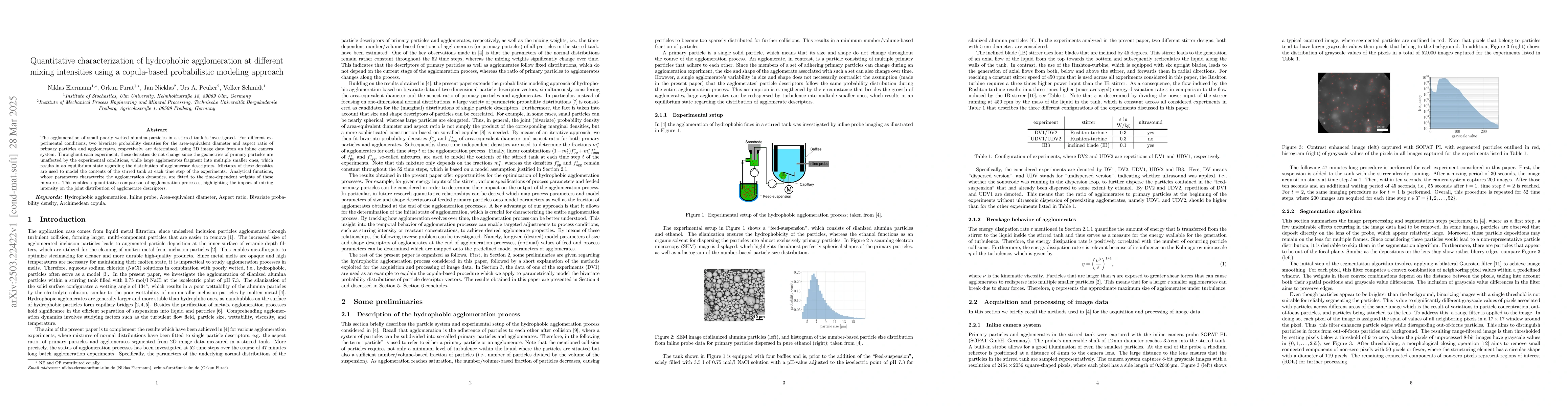 Thumbnail for Quantitative characterization of hydrophobic agglomeration at different
  mixing intensities using a copula-based probabilistic modeling approach