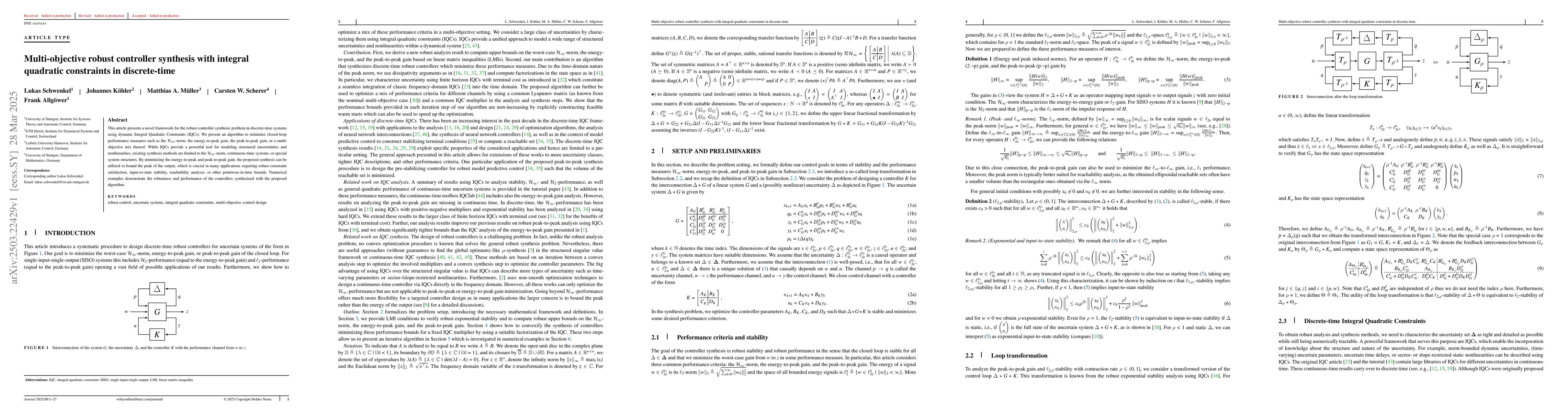 Thumbnail for Multi-objective robust controller synthesis with integral quadratic
  constraints in discrete-time