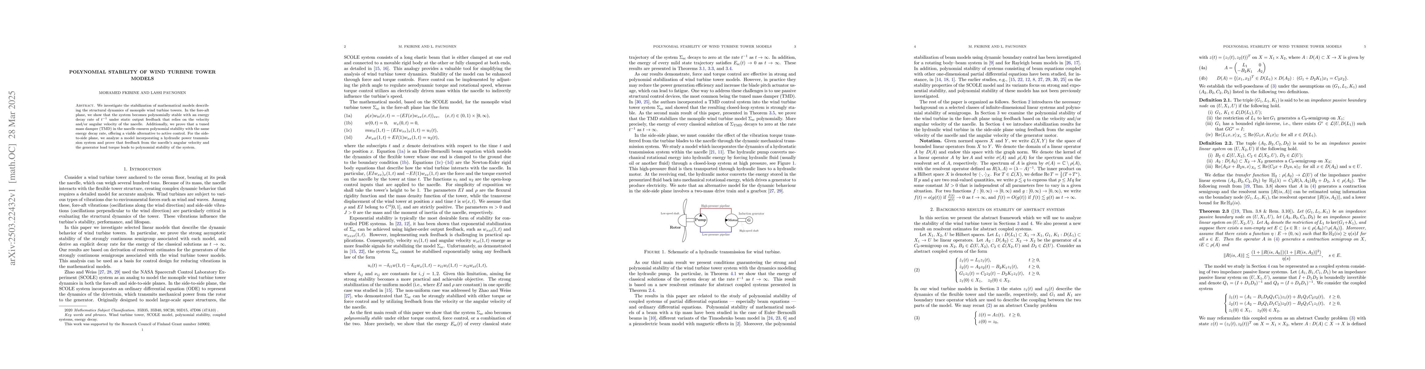 Thumbnail for Polynomial stability of wind turbine tower models
