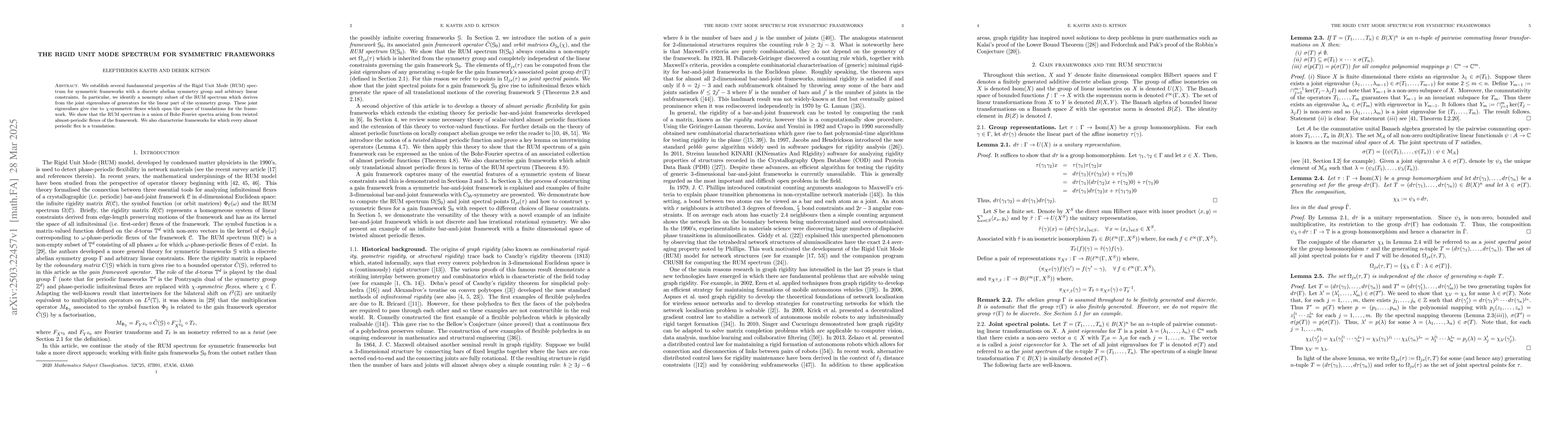 Thumbnail for The Rigid Unit Mode spectrum for symmetric frameworks