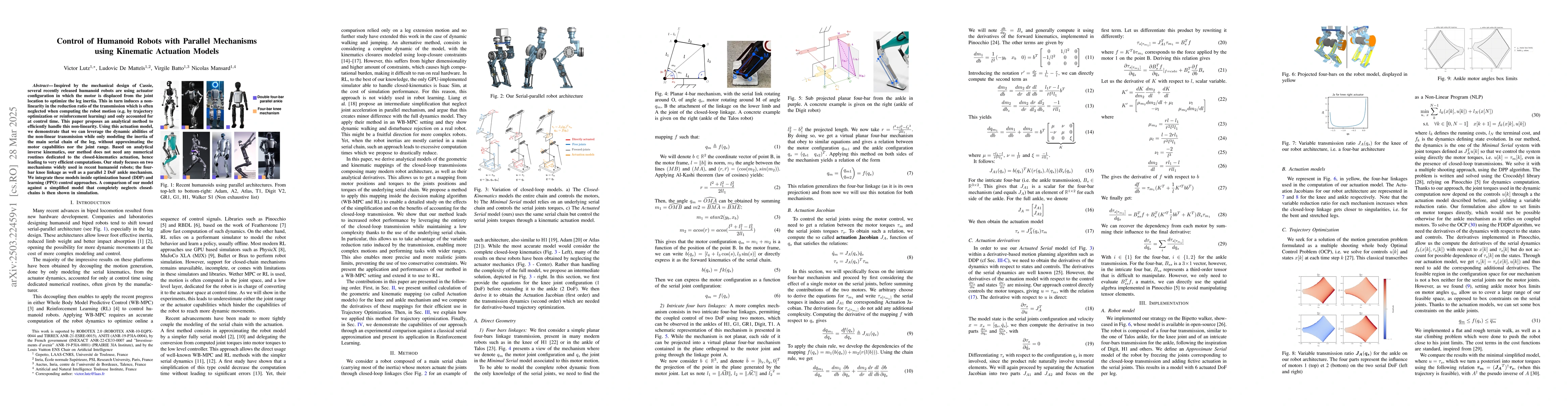 Thumbnail for Control of Humanoid Robots with Parallel Mechanisms using Kinematic
  Actuation Models