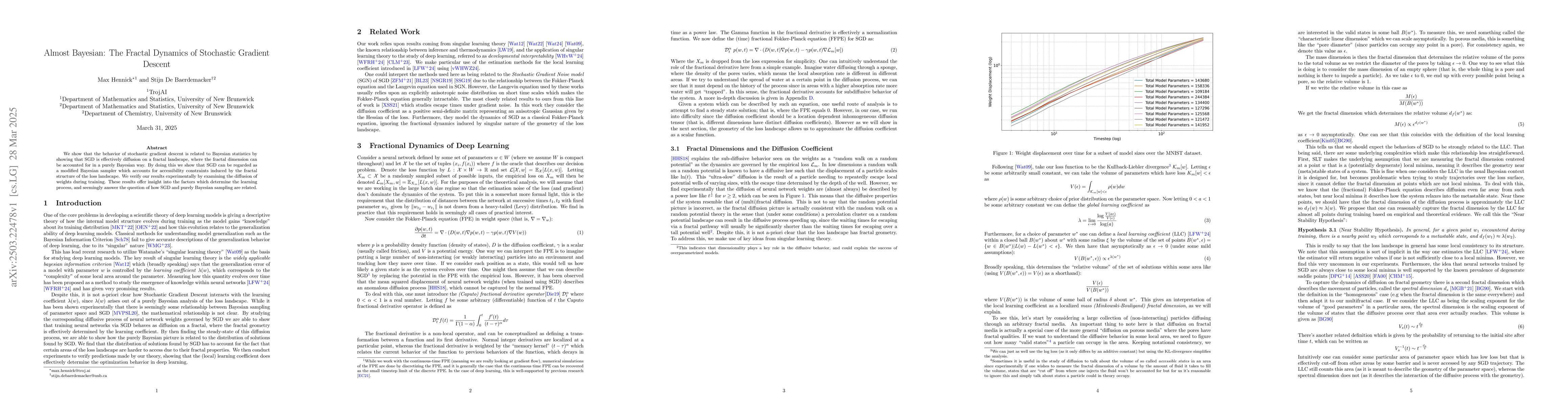 Thumbnail for Almost Bayesian: The Fractal Dynamics of Stochastic Gradient Descent
