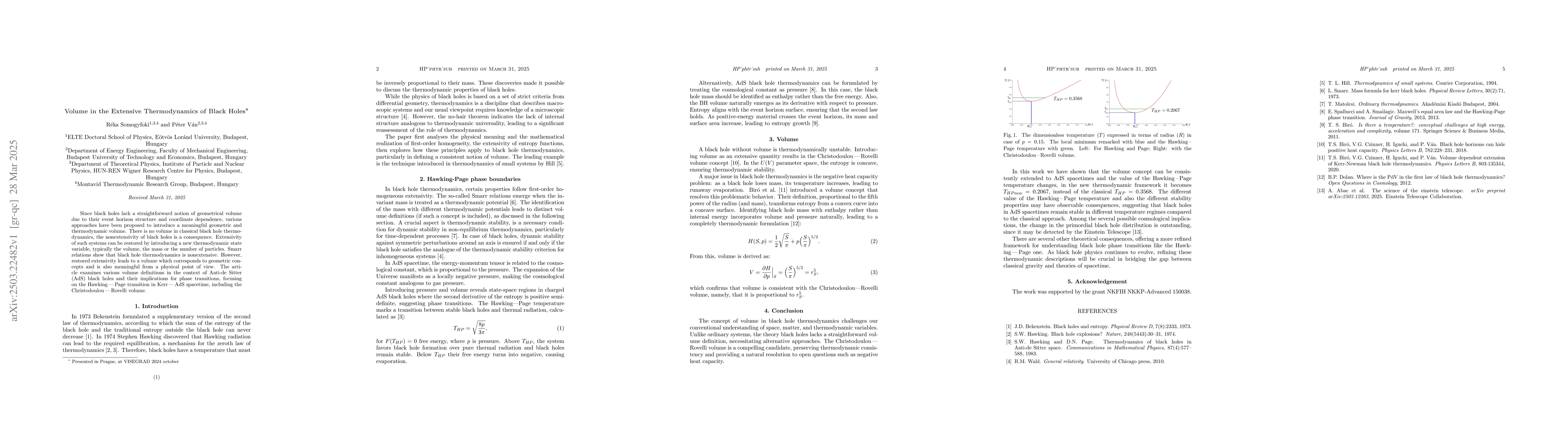 Thumbnail for Volume in the Extensive Thermodynamics of Black Holes