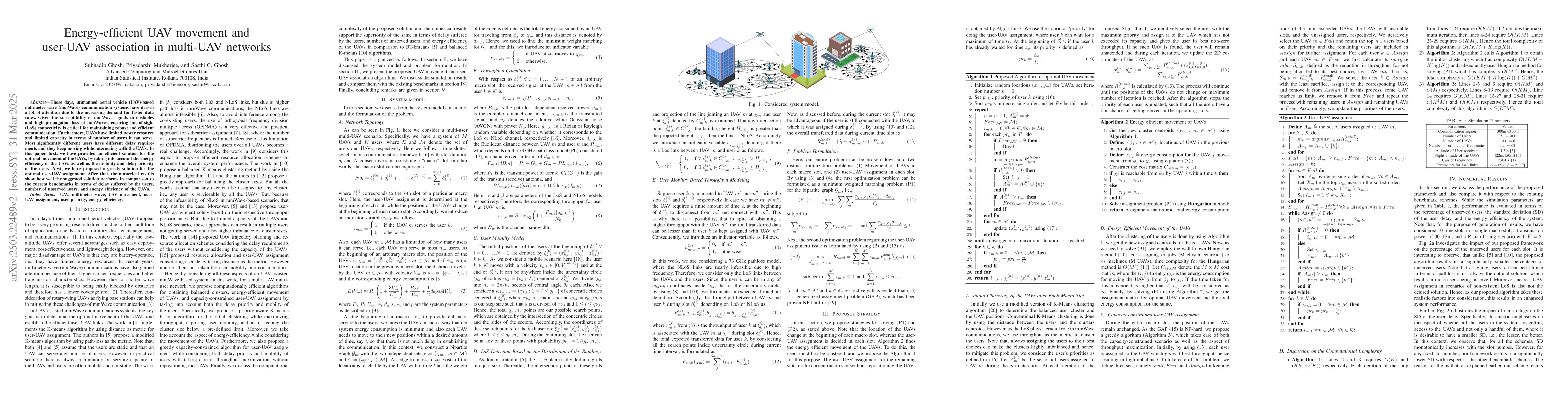 Thumbnail for Energy-efficient UAV movement and user-UAV association in multi-UAV
  networks