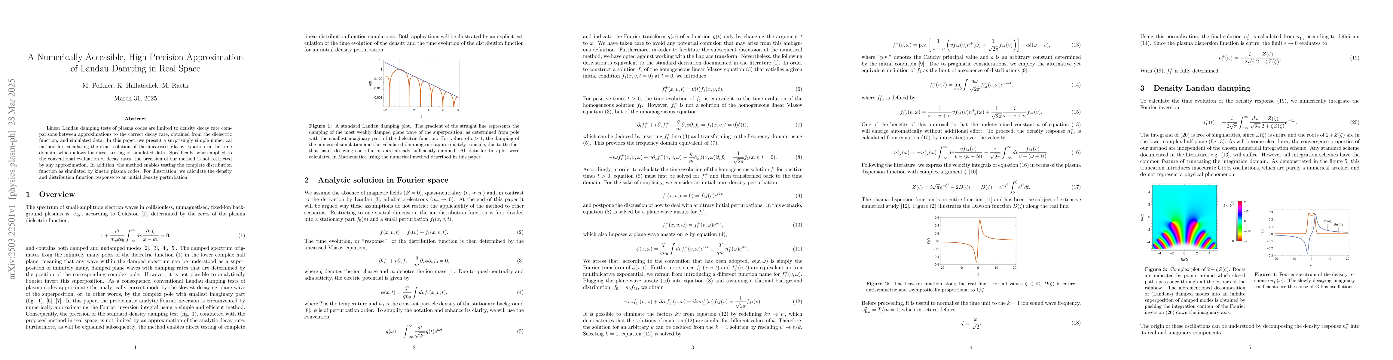 Thumbnail for A Numerically Accessible, High Precision Approximation of Landau Damping
  in Real Space